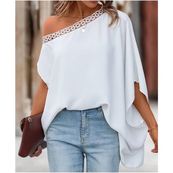 015 One Shoulder Batwing Blouse - Picture 3 of 9